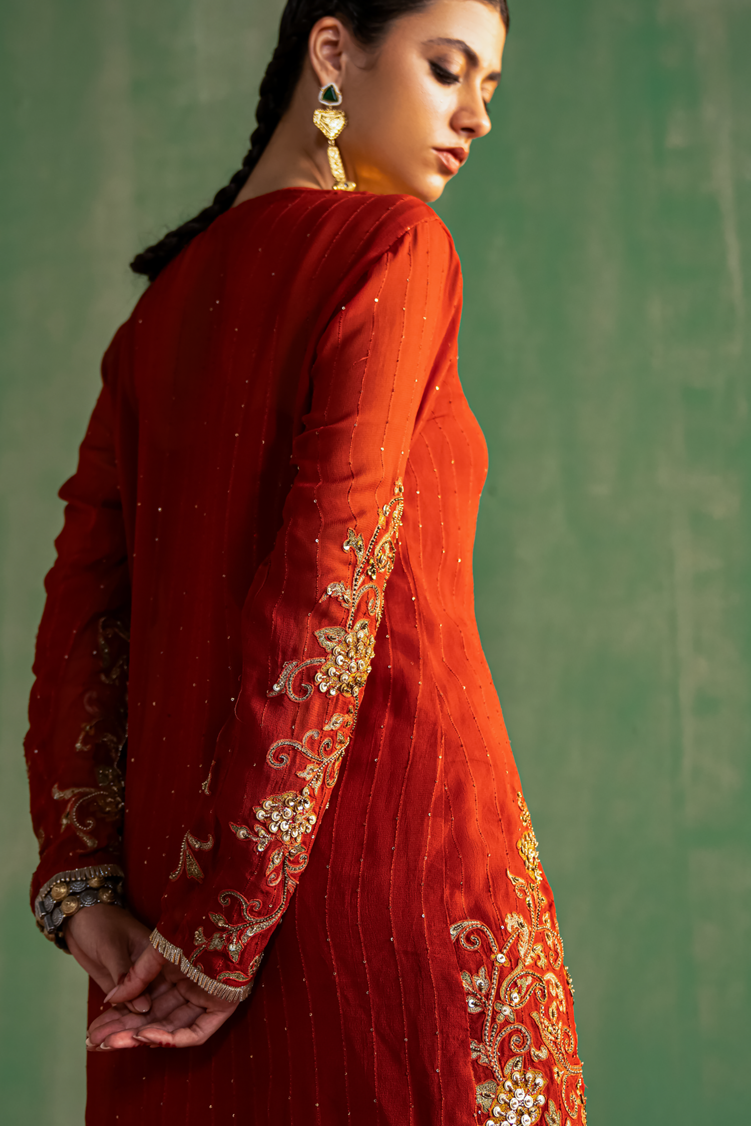 Aadhira Rust Gharara Set