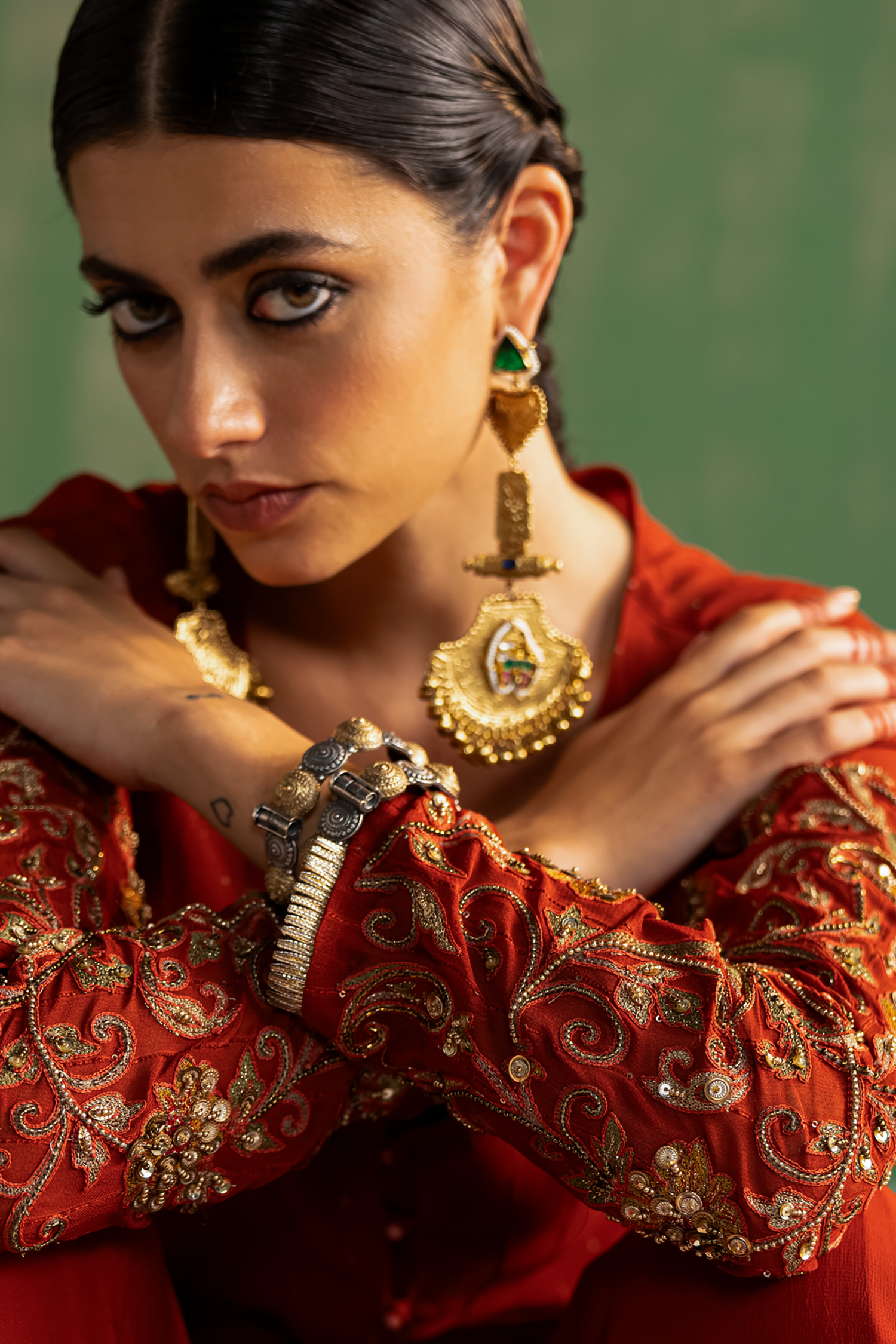 Aadhira Rust Gharara Set