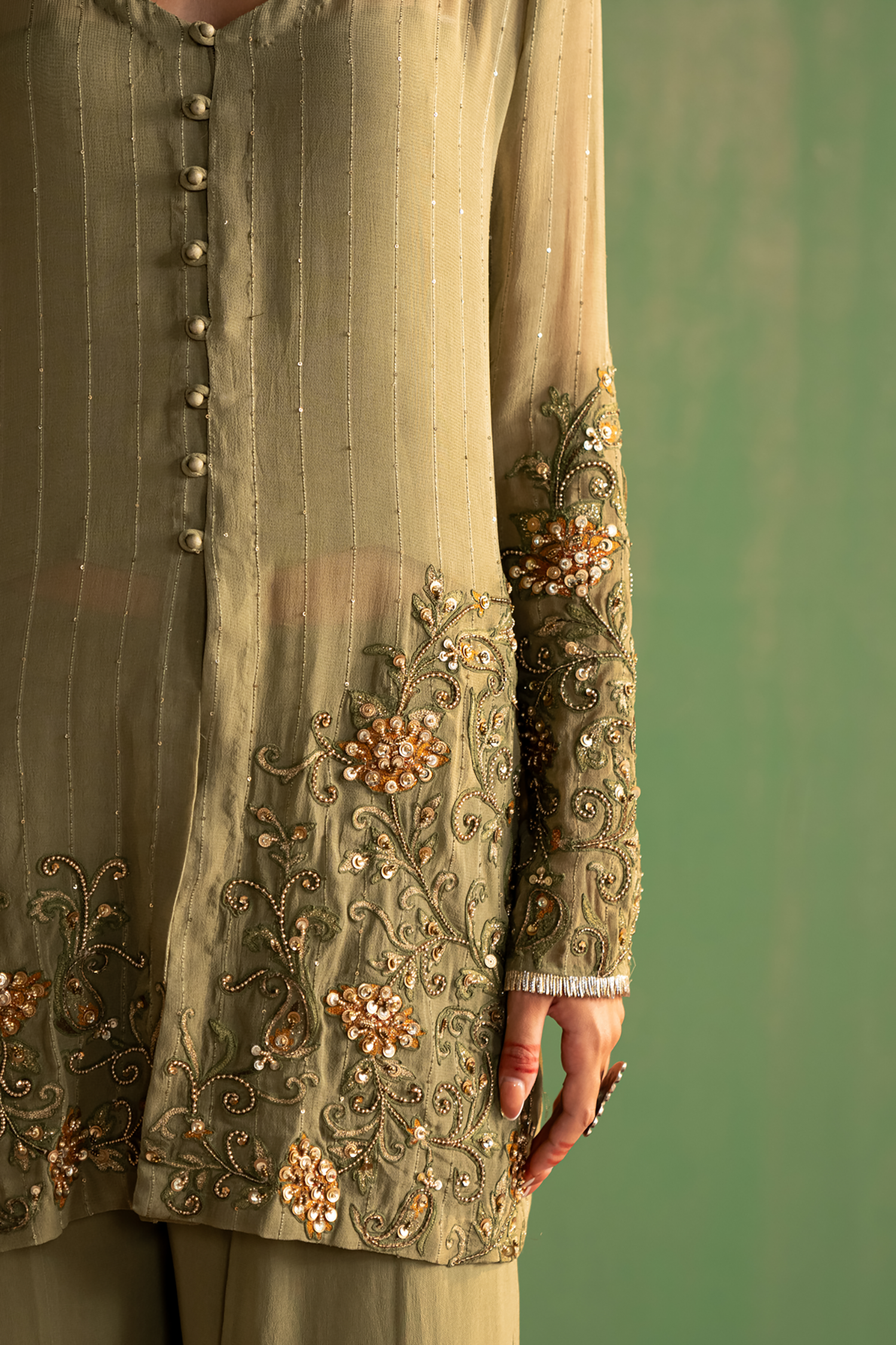 Aadhira Green Gharara Set